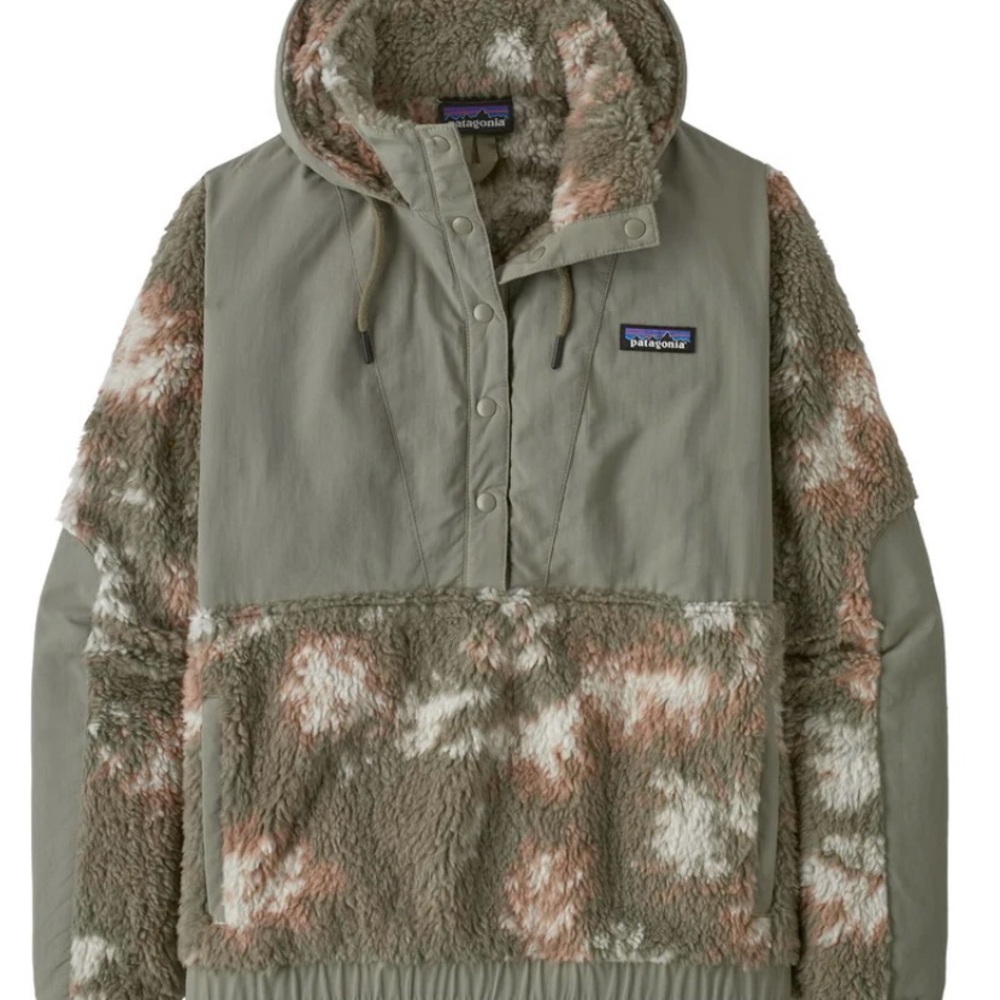 Patagonia Olive and Tan Fleece Hoodie